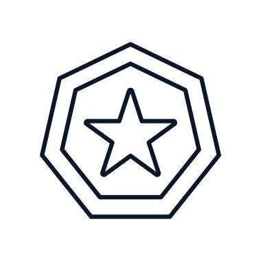 Yıldız çizgisi biçim vektör tasarımlı izole mühür