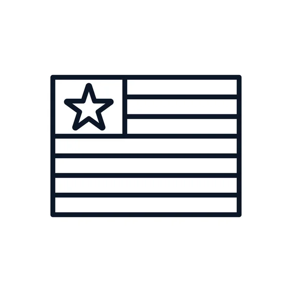 Isolierte usa Flagge Linie Stil Symbol Vektor-Design — Stockvektor