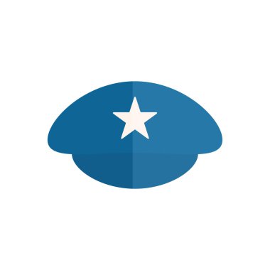 Ayrı polis şapkası düz biçim ikon vektör tasarımı