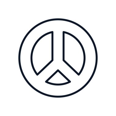 Barış ve aşk sembolü çizgisi biçim vektör tasarımı