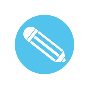 İzole edilmiş kalem silueti blok biçim vektör tasarımı