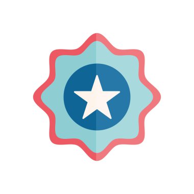 Yıldız düz biçim vektör tasarımlı izole mühür damgası