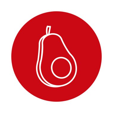 İzole edilmiş avokado meyve bloğu biçim vektör tasarımı