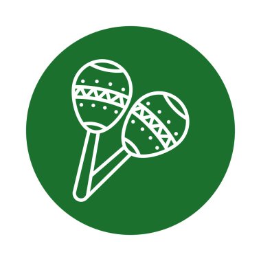 İzole edilmiş marakas enstrüman blok biçim vektör tasarımı