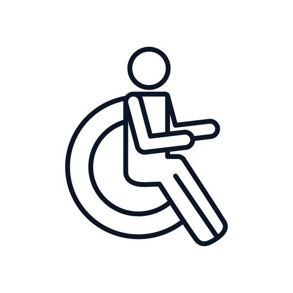 Isolato disabili simbolo linea stile icona vettoriale design — Vettoriale Stock
