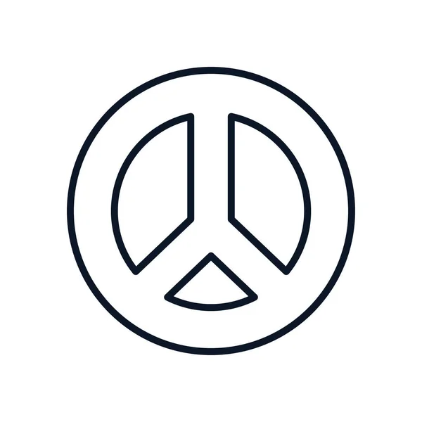 Frieden und Liebe Symbol Linie Stil Symbol Vektor-Design — Stockvektor