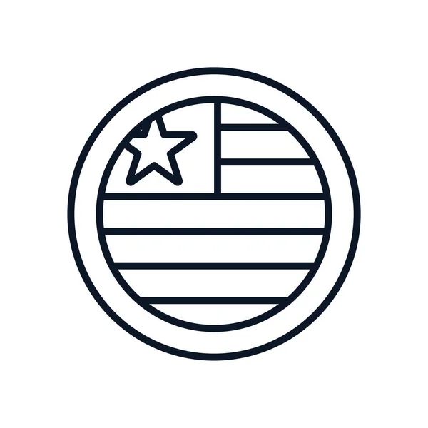 Izolowane usa pieczęć pieczęć linia styl ikona wektor projektu — Wektor stockowy