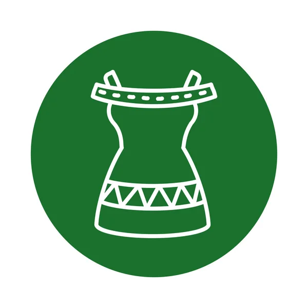 Robe féminine mexicaine style bloc icône conception vectorielle — Image vectorielle