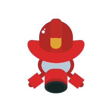 firefighter mask with hat flat style icon vector design