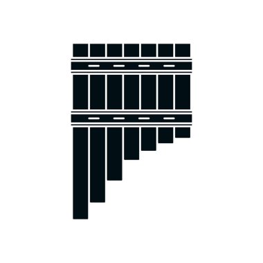 pan flute instrument silhouette style icon vector design