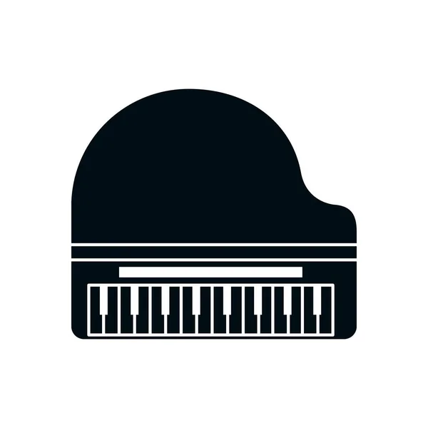 Piano instrument silhouette style icon vector design — Stock Vector