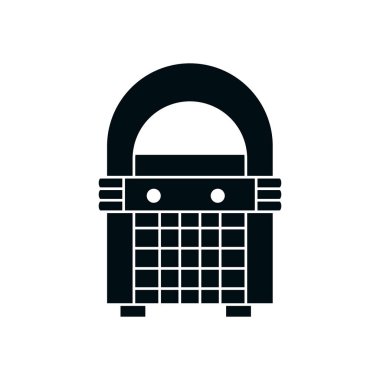 music jukebox silhouette style icon vector design