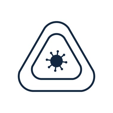 covid 19 virüs işareti simgesi konsepti, satır biçimi