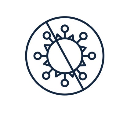 Virüs yasaklı işaret simgesi, satır biçimi