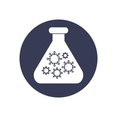 Virüs sembollü laboratuvar şişesi, blok biçimi