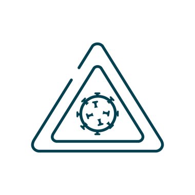 covid 19 virüs işareti simgesi, satır biçimi