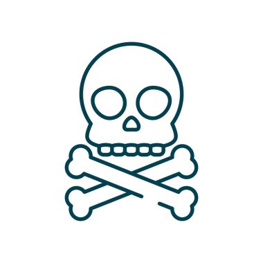 toksik sembol, kafatası ve çapraz kemik simgesi, çizgi biçimi