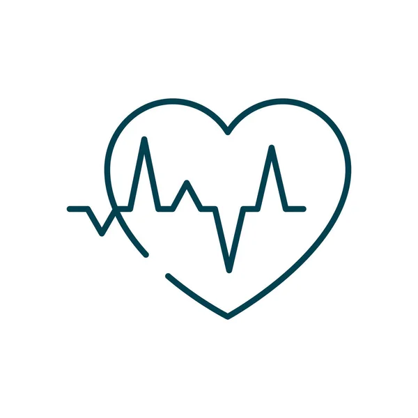 Icona del cuore cardio, stile linea — Vettoriale Stock