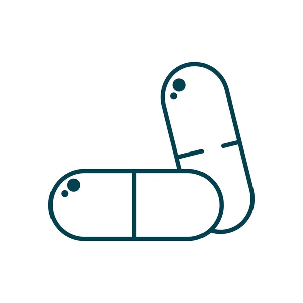 Pills capsules icon, line style — Stock Vector