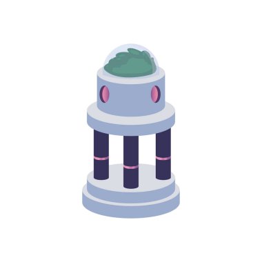 İzole uzay sera istasyonu doldurma biçimi vektör tasarımı