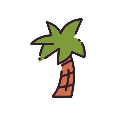 İzole edilmiş palmiye ağacı doldurma biçimi vektör tasarımı