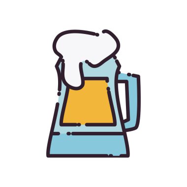 Isolated glass of beer fill style icon vector design