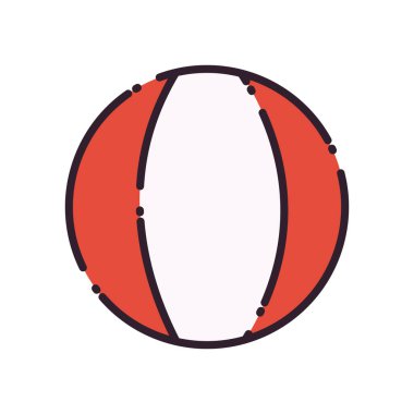 İzole edilmiş yaz topu doldurma biçim vektör dizaynı