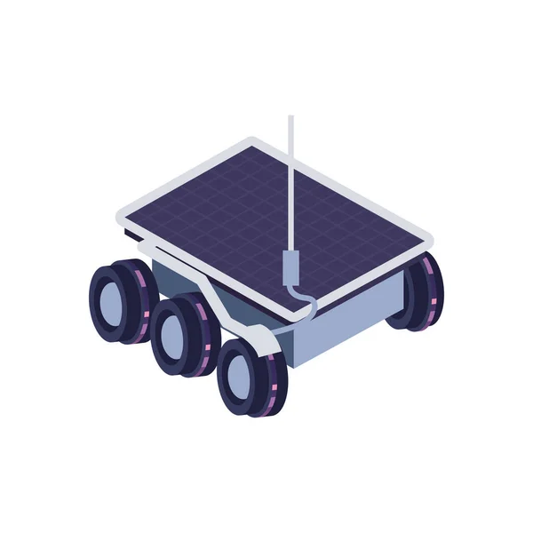 Robot aislado con diseño de vectores de icono de estilo de relleno de panel solar — Vector de stock