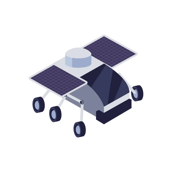 Robot isolé avec design vectoriel icône de style de remplissage de panneau solaire — Image vectorielle