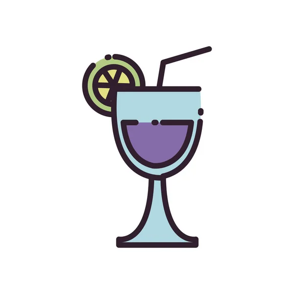 Isolé alcool cocktail remplissage style icône vectoriel design — Image vectorielle