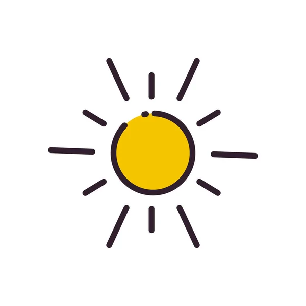 Isolado sol preenchimento estilo ícone vetor design — Vetor de Stock