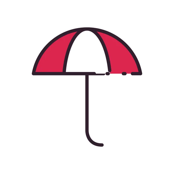 Parapluie isolé style de remplissage icône set design vectoriel — Image vectorielle