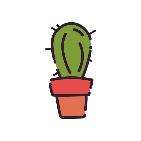 Ізольований стиль заповнення рослин кактусів Векторний дизайн — стоковий вектор