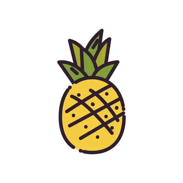 Izolowany owoc ananasa wypełnić styl ikony wektor projektu — Wektor stockowy