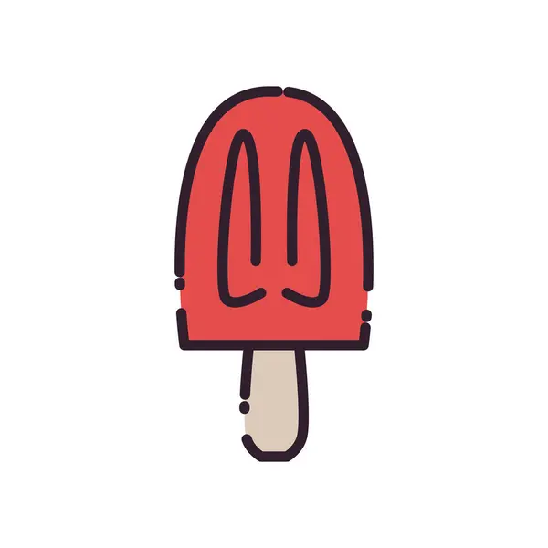 Helado aislado con diseño de vectores icono de estilo de relleno de palo — Vector de stock