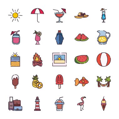 İzole edilmiş yaz doldurma biçim vektör dizaynı