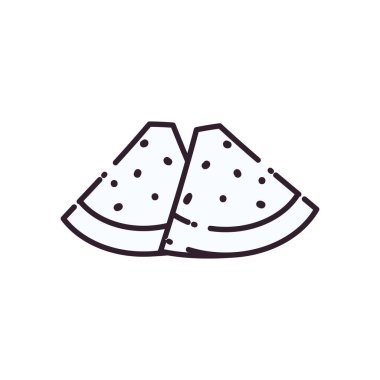 İzole edilmiş karpuz meyve çizgisi biçim vektör tasarımı