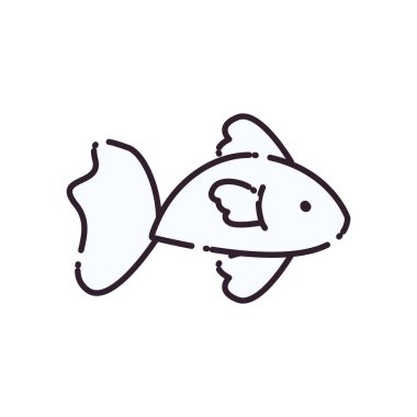 İzole balık hattı biçim vektör tasarımı