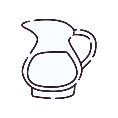 Buz küpleri çizgisi biçiminde izole meyve suyu kavanozu vektör tasarımı