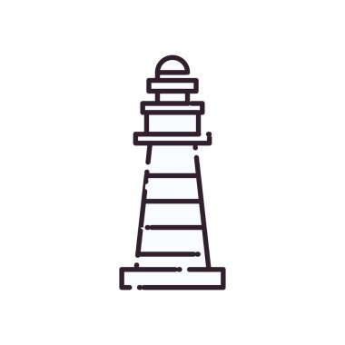 İzole deniz feneri çizgisi biçim vektör tasarımı