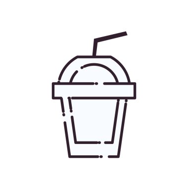 İzole edilmiş içecek kupası çizgisi biçim vektör tasarımı