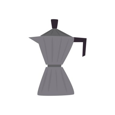 İzole kahve ısıtıcısı düz stil ikon vektör tasarımı