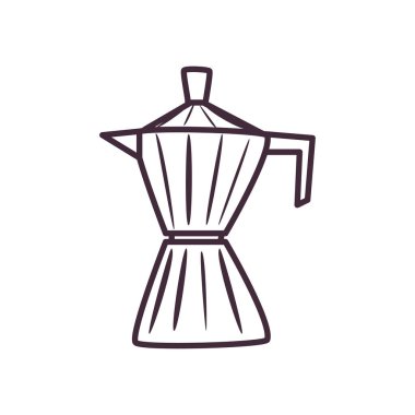 Ayrı kahve ısıtıcısı tarzı ikon vektör tasarımı