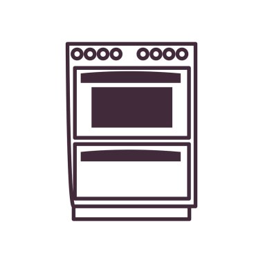 İzole edilmiş soba makinesi çizgisi biçim vektör tasarımı