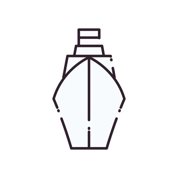 Projeto isolado do vetor do ícone do estilo da linha do veículo do navio — Vetor de Stock