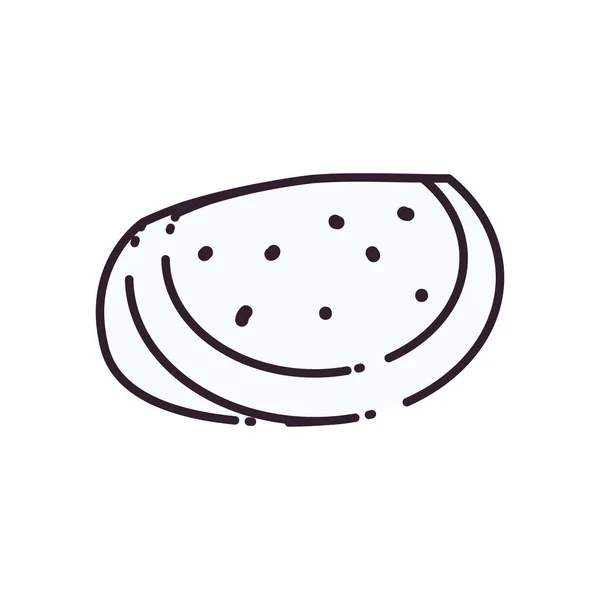 Isolé melon d'eau style ligne de fruits icône conception vectorielle — Image vectorielle