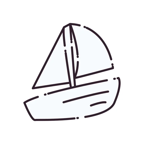 Isolated sailboat line style icon vector design — 图库矢量图片