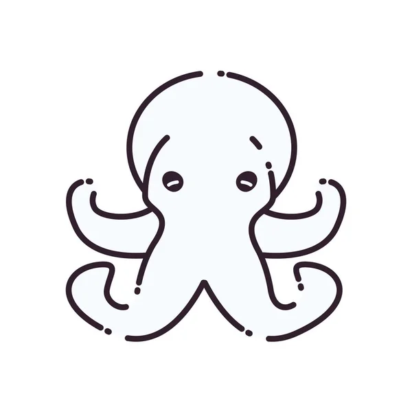 Geïsoleerde octopus lijn stijl icoon vector ontwerp — Stockvector