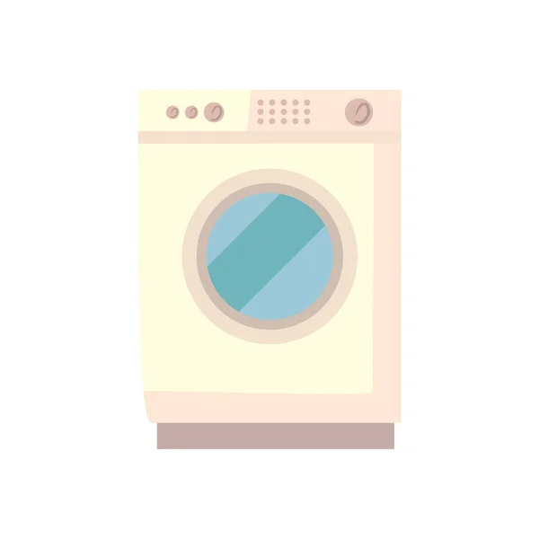 Máquina de lavar roupa isolada design de vetor de ícone de estilo plano — Vetor de Stock