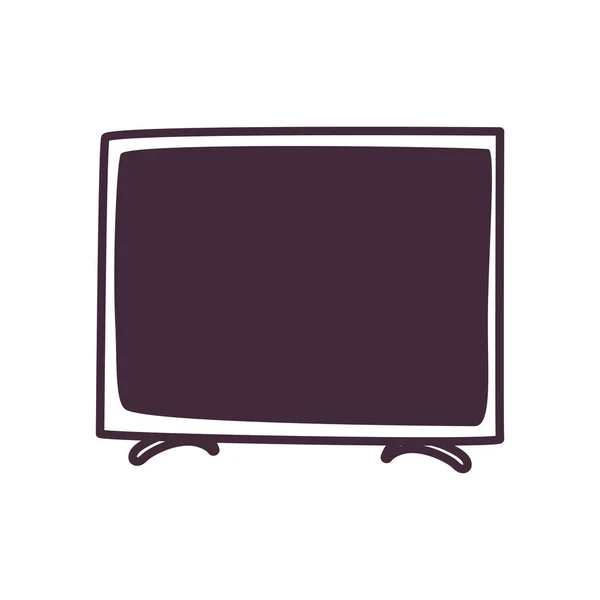 Design de vetor de ícone de estilo de linha de tv isolado —  Vetores de Stock